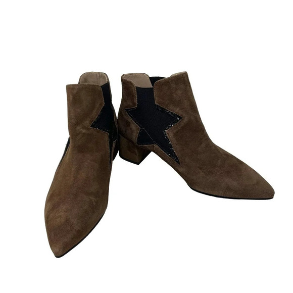 LODI Brown Suede Star Heeled Chelsea Boots Size 36 US 6-6.5‎ - Picture 6 of 10